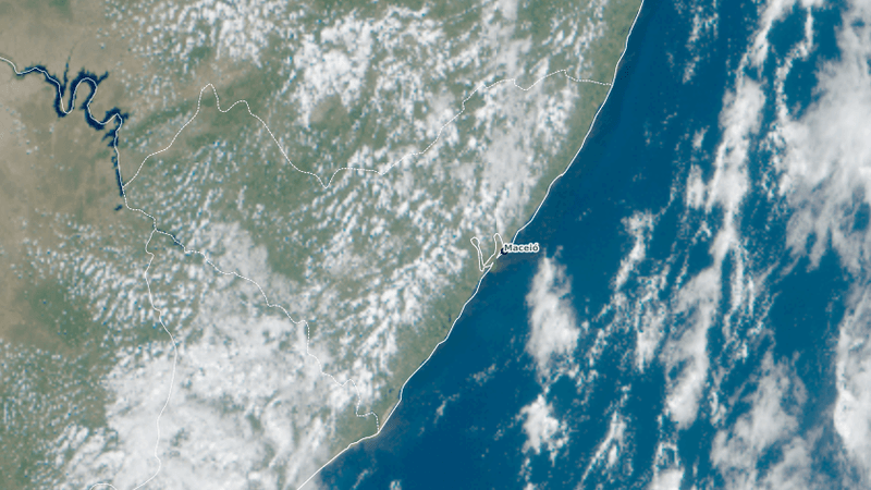 Segunda-feira será de sol e variação de nuvens em todas as regiões de Alagoas