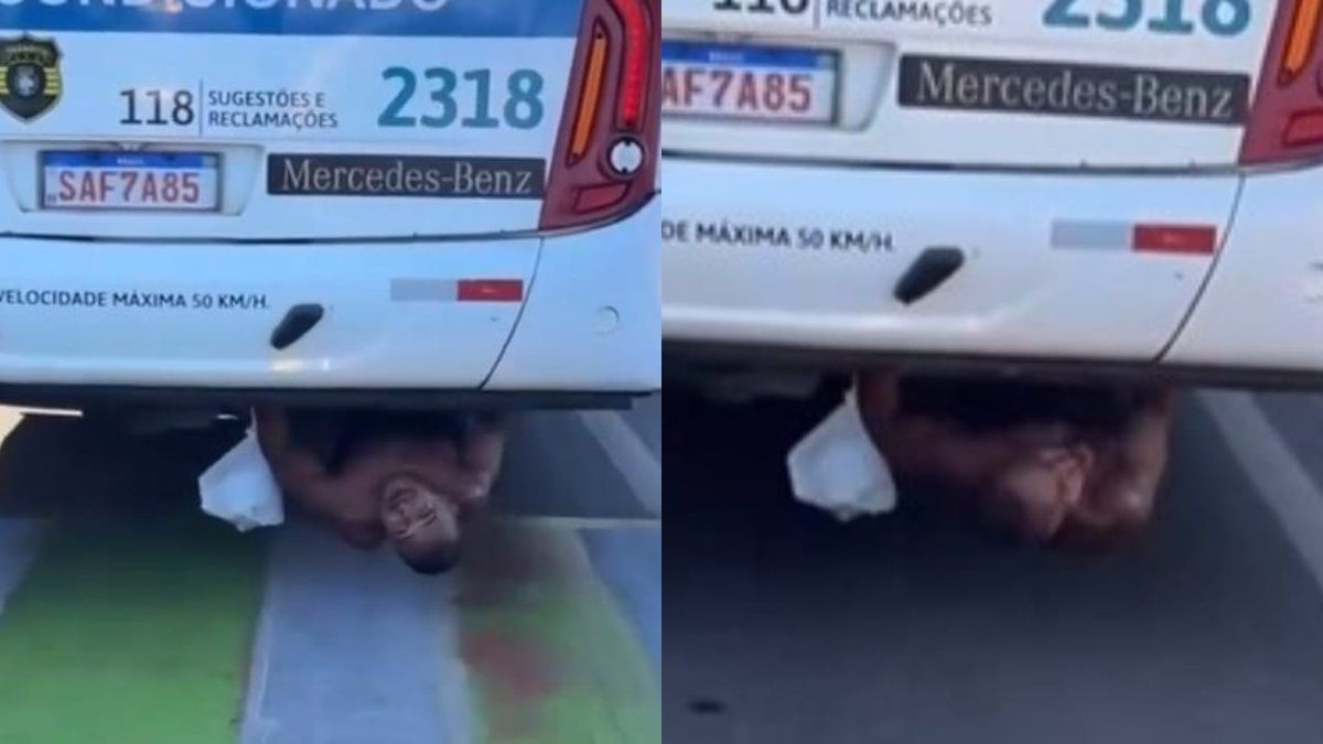 “Jennifer, eu te amo!” — homem é flagrado se segurando debaixo de ônibus em movimento na orla de Maceió