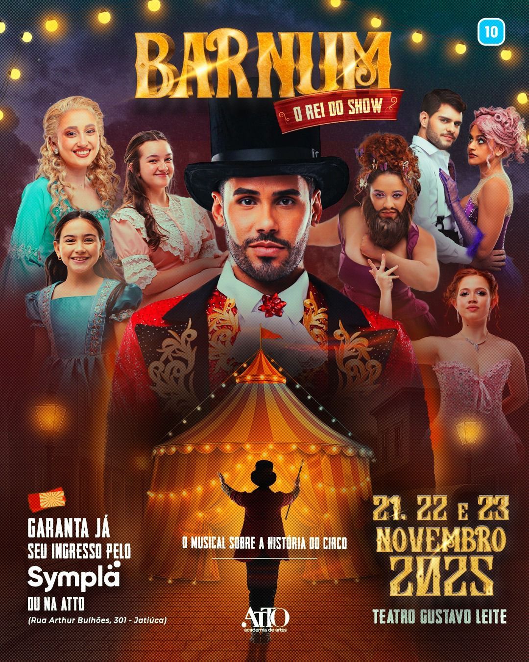 Barnum – O Rei do Show chega ao Teatro Gustavo Leite nos dias 22 e 23 de novembro