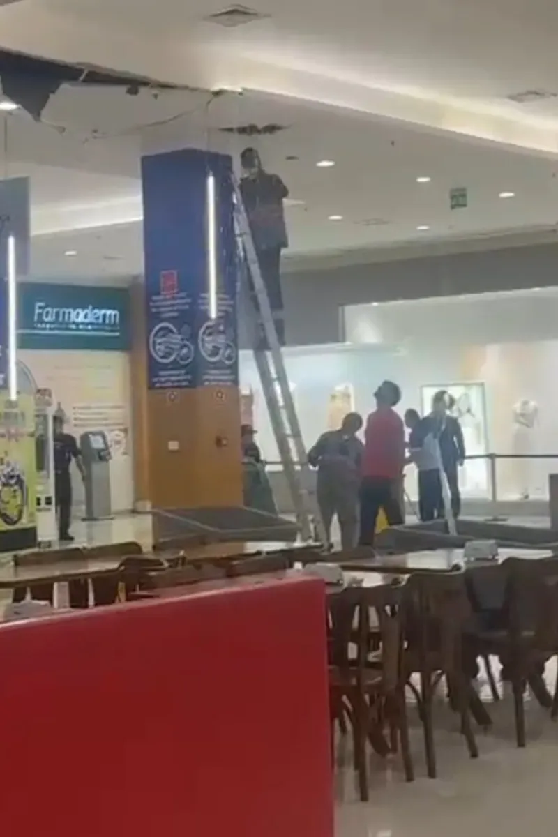 Parte de teto desaba no Shopping Pátio Maceió e causa tumulto na Cidade Universitária