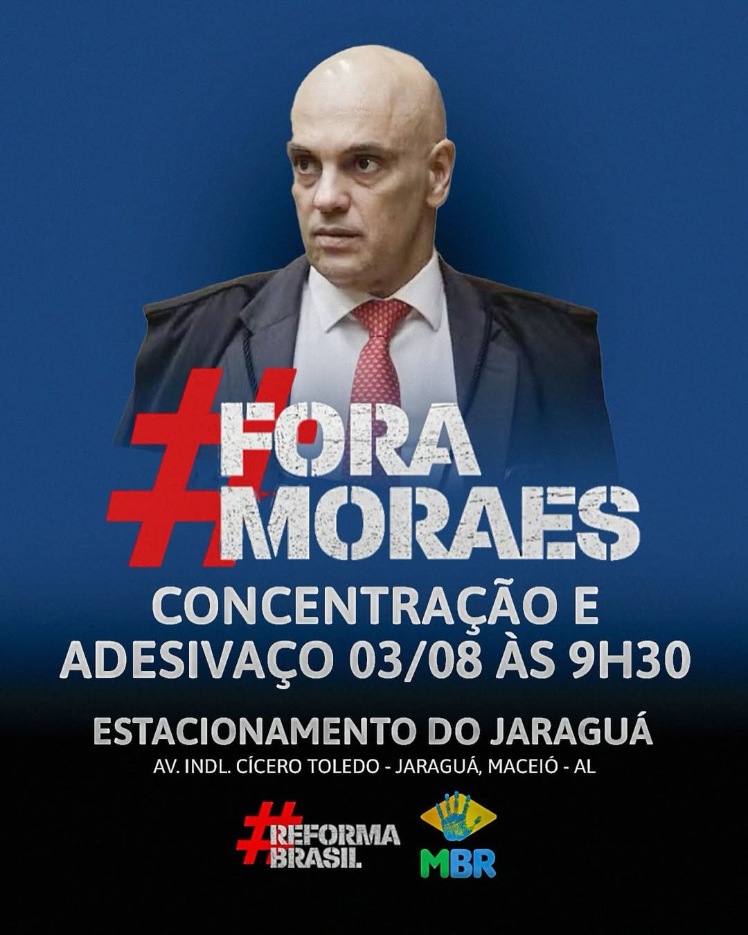 Grupo convoca manifestação em Maceió com críticas ao ministro Alexandre de Moraes