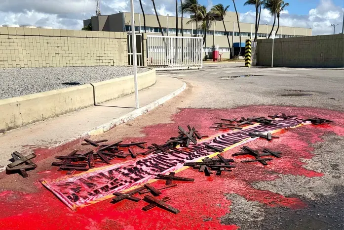 Manifestação em frente à Braskem denuncia impactos da mineração em Maceió